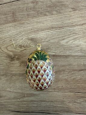 Alessandra Glass Victorian-style cloisonné pineapple ornament